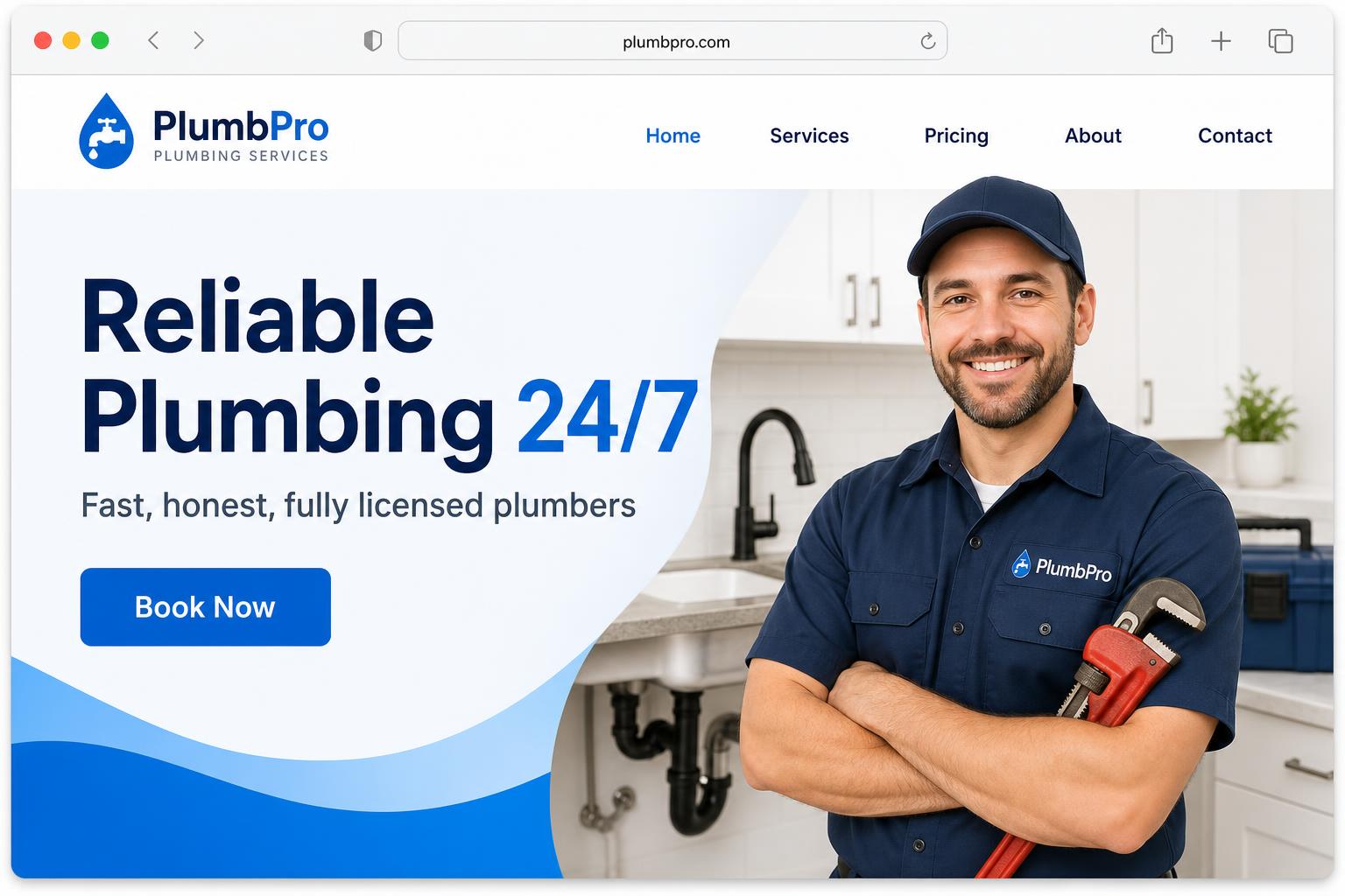 Plumbing website example
